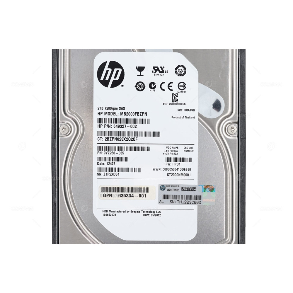 602119-001 HP HDD 2TB 7.2K SAS 6G 3.5" LFF